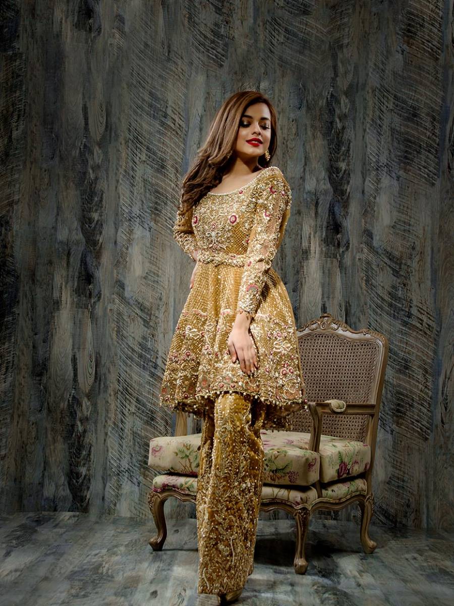 Khadia Batool Peplum Wedding Dress