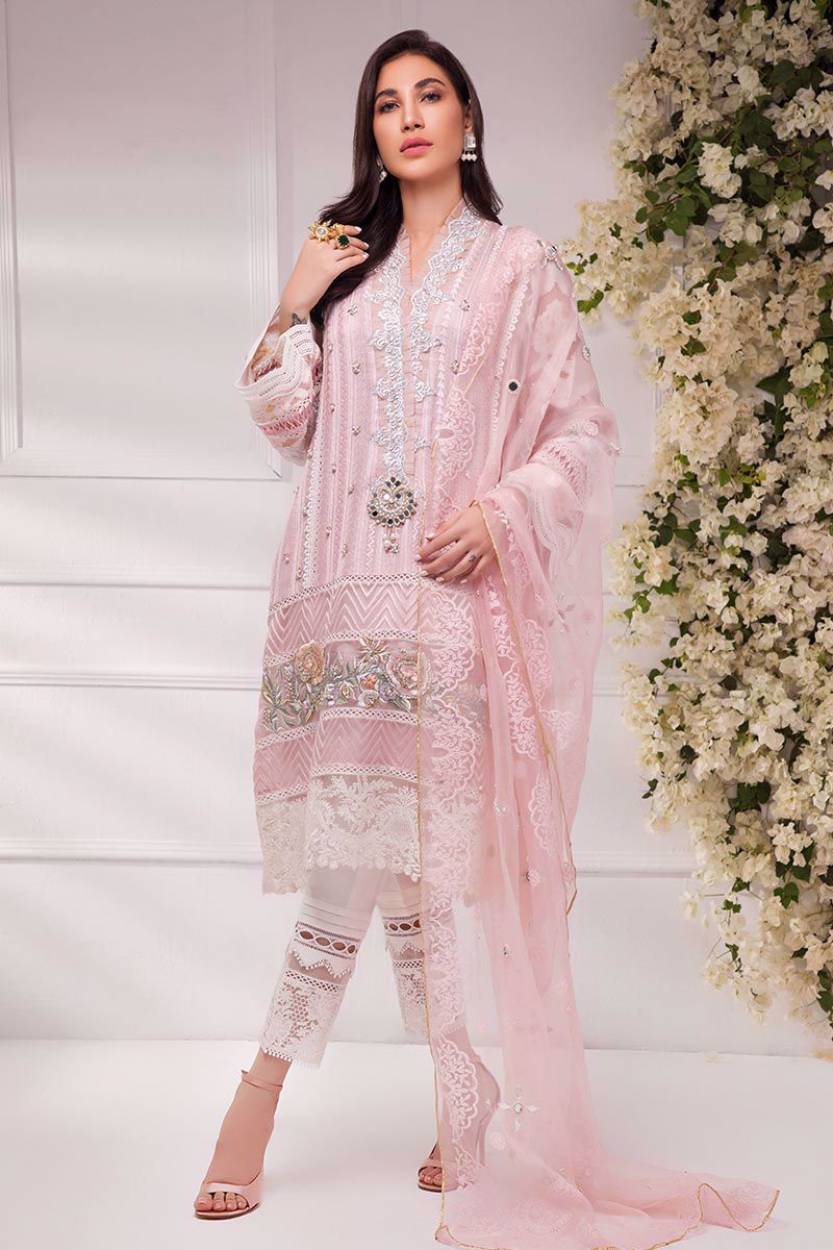 Pink Heavily Embellished Suit by Annus Abrar