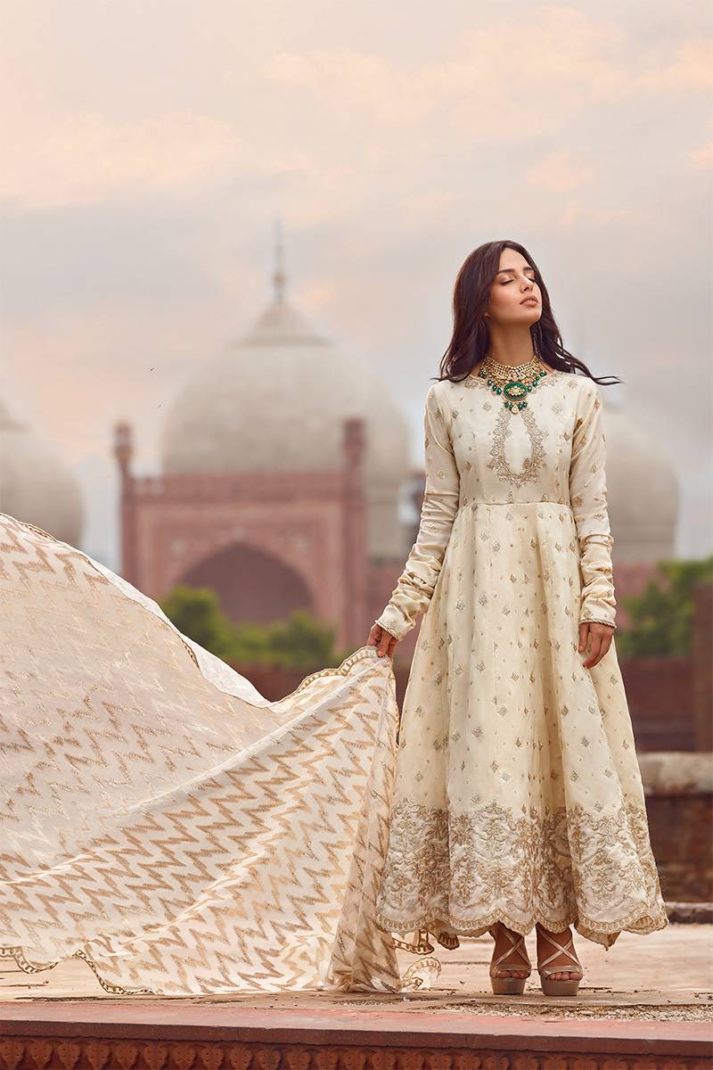 White Embroidered Wedding Dress