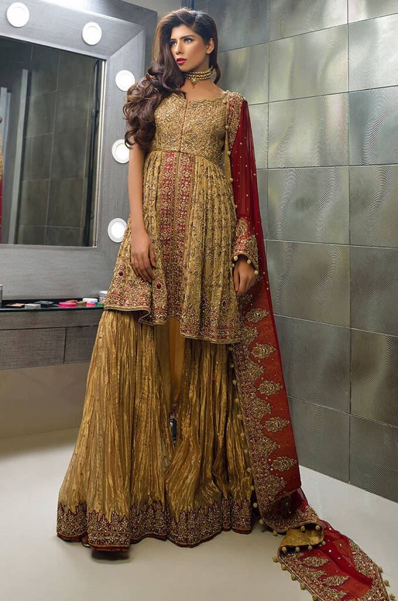 Embroidered Peplum with Chunri Lehenga