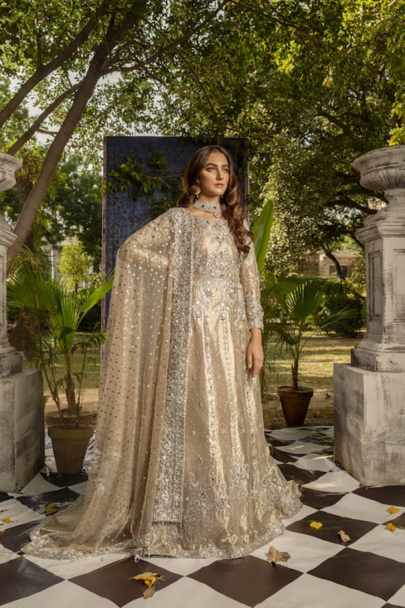 Bridal Maxi Dress for Walima by Pakistani Designer