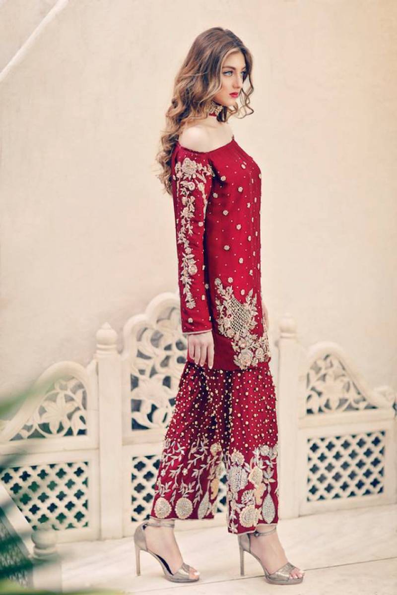 Off Shoulder Wedding Dress by Iqra F Chaudhry