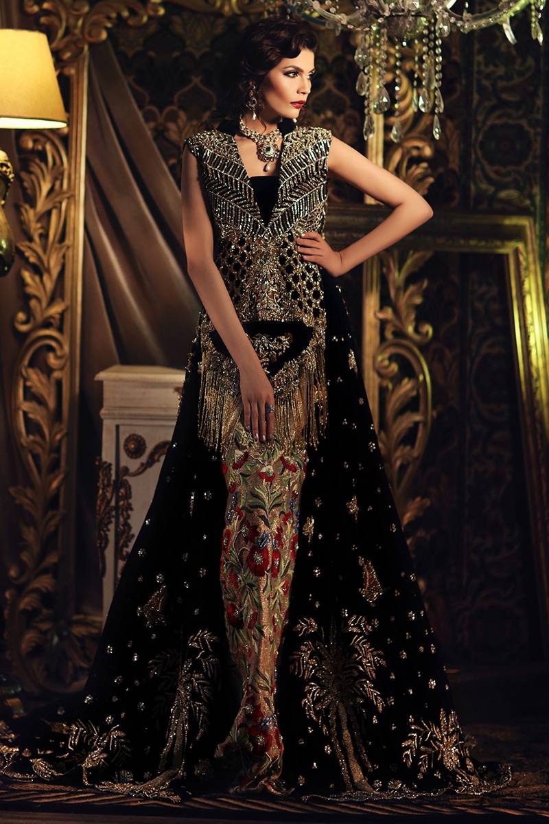 Regal Black Bridal Outfit