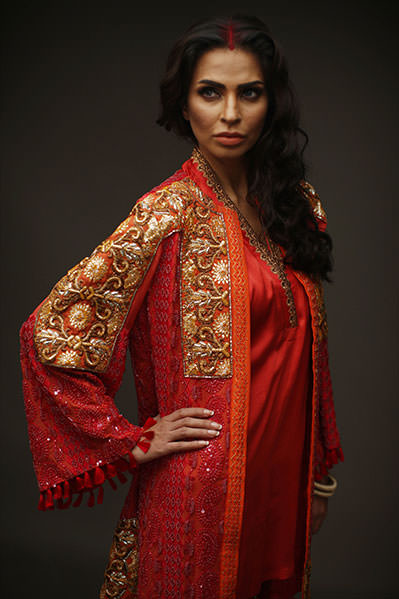 Carrot Jacket Pakistani Dress