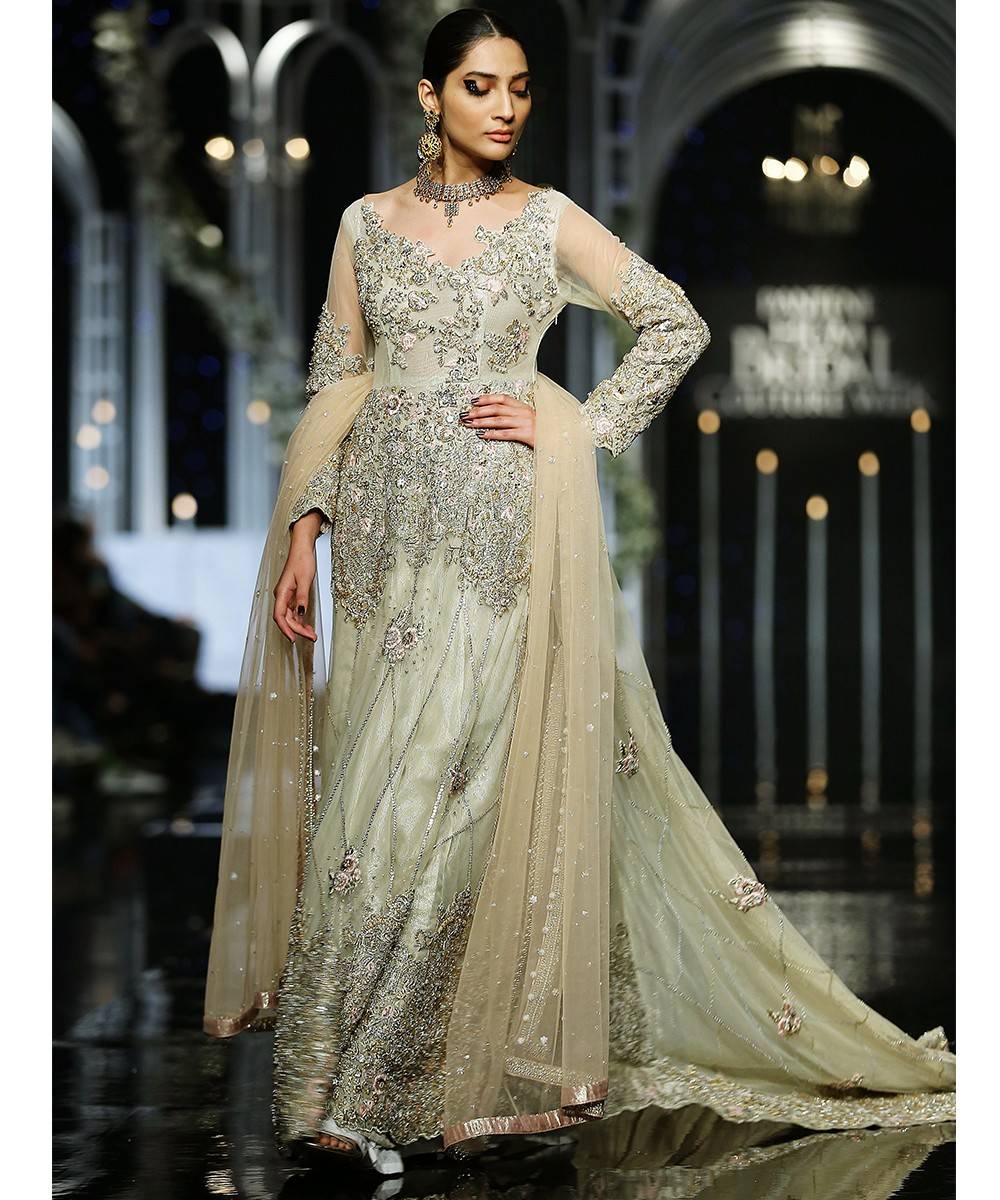 Bridal Trail Gown by Pakistani Designer