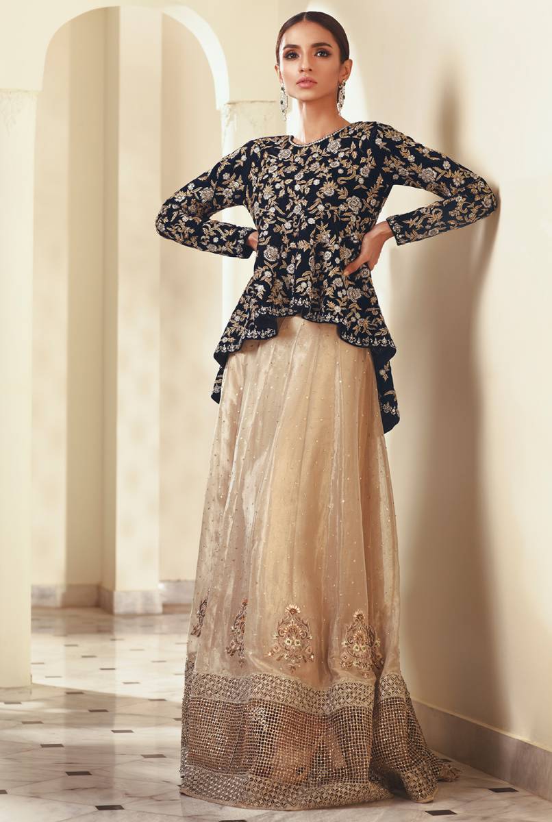 Pakistani Peplum Wedding Dress by Nadia Farooqui